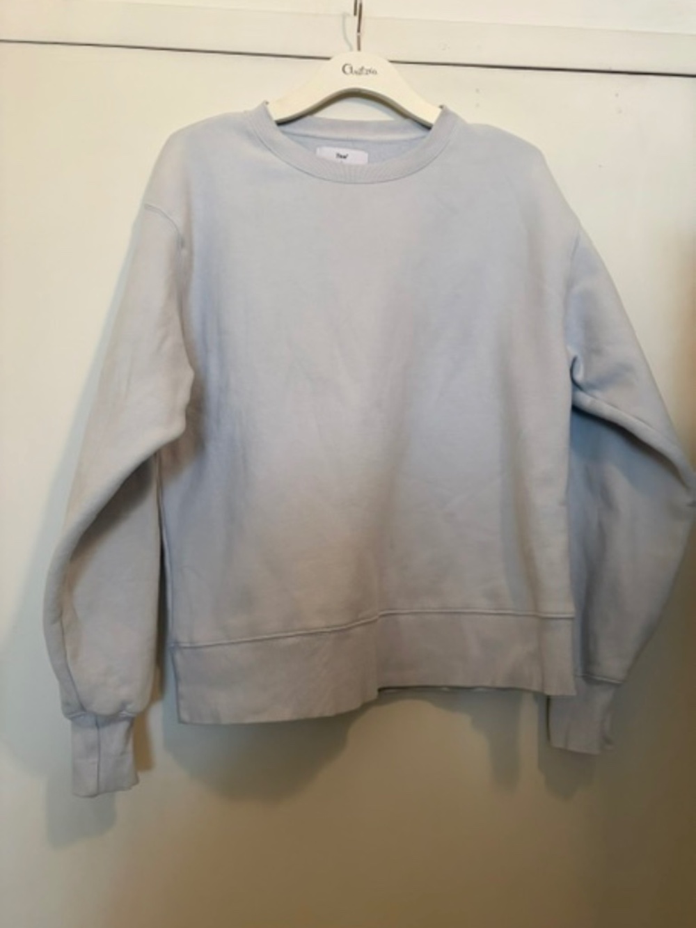 TNA Aritzia Soft Brushed Cotton Light Blue Sweatshirt
